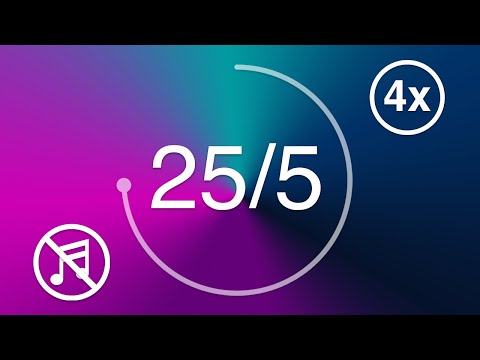 25 minute timer - Pomodoro Technique - 4 x 25 min - Study Timer / Cyberpunk Color Wheel