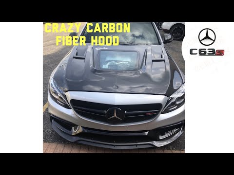 CRAZY CUSTOM AMG C63S CF HOOD INSTALL