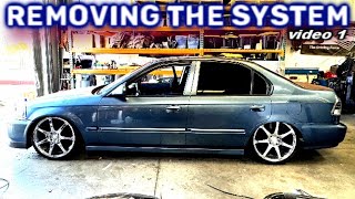 Removing the system - Alpine deck got Stolen! Honda Civic on Air | Cold Start & Cleanup video 1