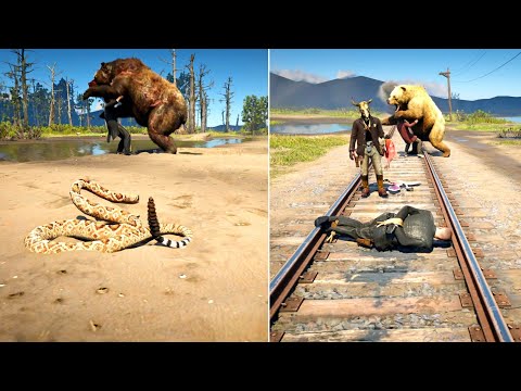 RDR2 All Animals Attack - [Main Animal/Event] | Epic Wild Moments"Ep.16