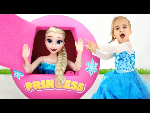 Alice plays with Giant Surprise Egg