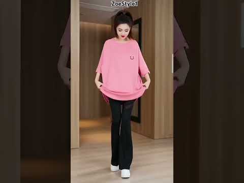 Long T-shirt short sleeve light pink top for girls summer short #youtubeshorts #shorts@ZoeStyle1