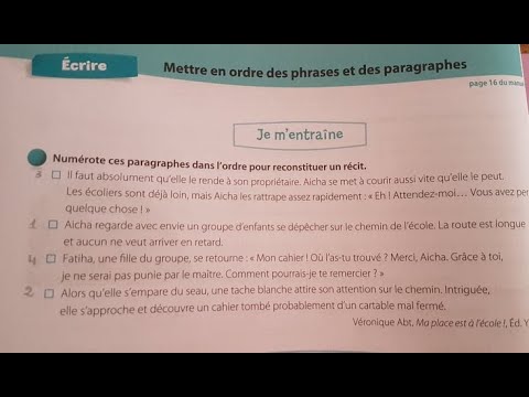 Livret d'activité / Production écrite : mettre en ordre des phrases page 10