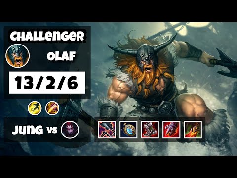 Olaf vs Elise KOREAN Challenger JUNGLE (13/2/6) - v11.12