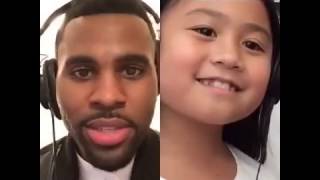 Smule Sing app performance ft. Jason Derulo and a little girl fan