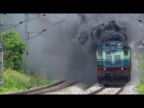 15-in-1 DIESEL-ELECTRIC TRAINS of INDIAN RAILWAYS| ALCo SMOKE ERUPTION at BENGALURU URBAN: PART - 19