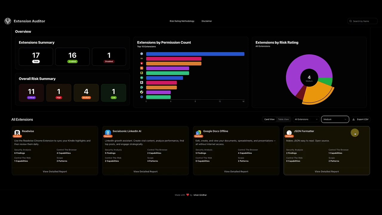 Extension Auditor - Security & Privacy Analyzer demo video