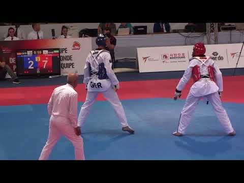 TAEKWONDO FINALES des GP ABIDJAN 2017 Anthony Obame (GABON) vs (GER)