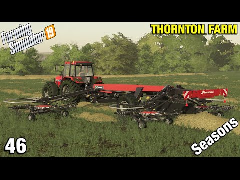 GETTING THE HAY IN BEFORE THE RAIN Thornton Farm Timelapse - FS19 Ep 46