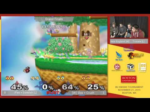 BUST3 - JFlex + Swedish (Red) vs Slox + Crush (Blue) - SSBM Doubles GF