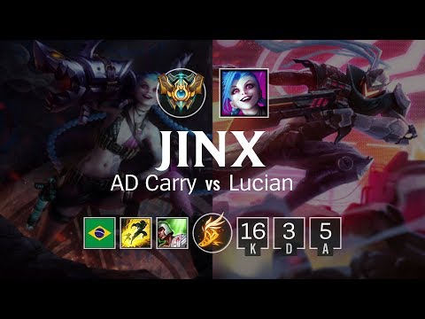 Jinx AD Carry vs Lucian - BR Challenger Patch 8.8