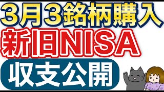 【3月月間収支】新旧NISA投資結果公開。2銘柄＋1銘柄仕込んでみました。