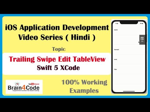 Edit TableView with Trailing Swipe Action in Swift 5 XCode | Hindi | Easily Edit Table View Data.