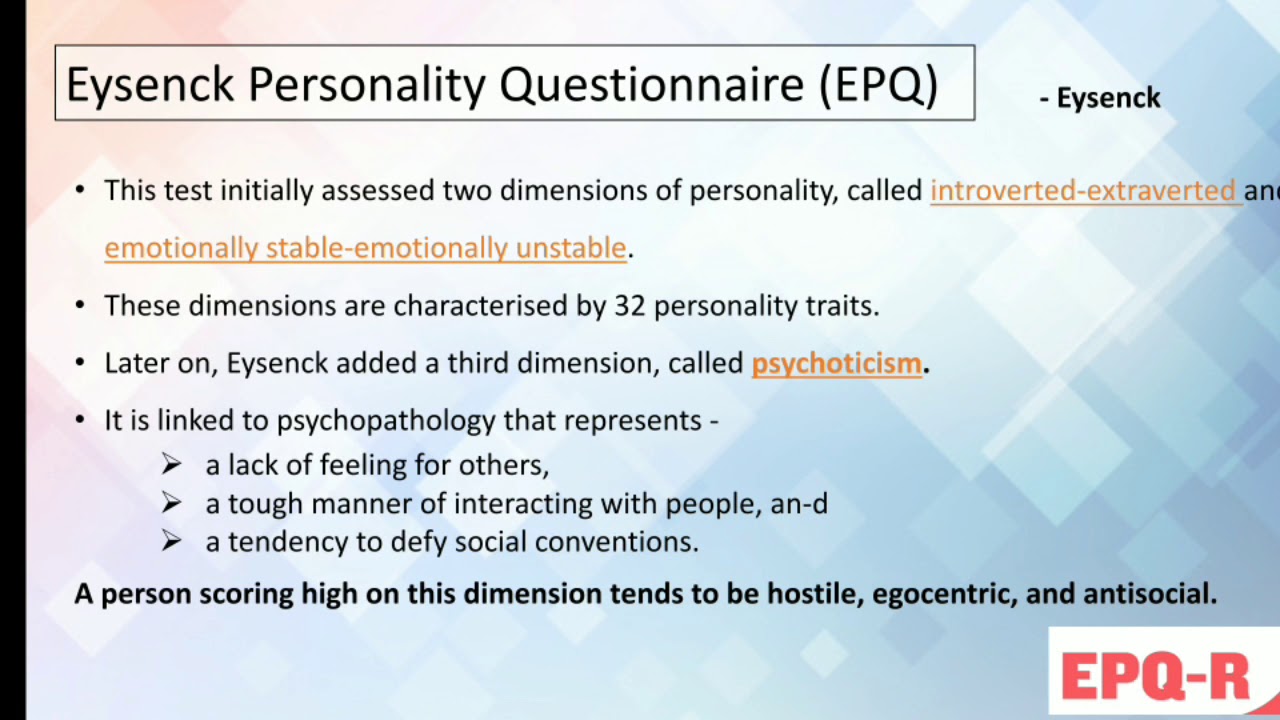 NCERT Class XII Psychology Ch 2 - Self report measures to Understand Personality
