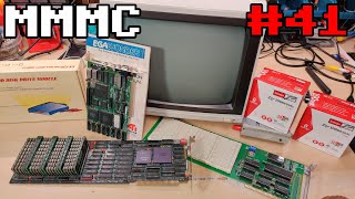 A 386 A.I. Co-Processor from 1986, an EGA card driving a composite CRT, and an ISA Prototype Card