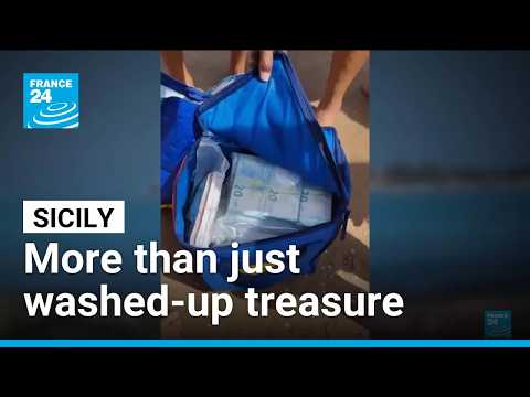 How did nearly 700,000 euros in cash wash up on a Sicilian beach?
