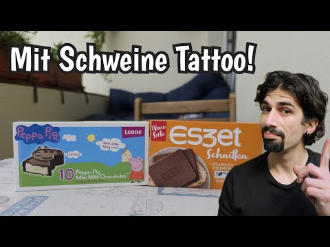 Peppa Pig Tattoo und Schokolade sowie Eszet Erdnuss probiert