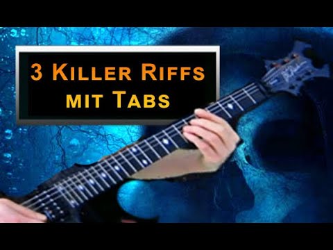 3 killer metal riffs with tabs - shredding and tapping parts at 180bpm