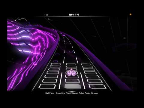 Audiosurf: Daft Punk's Around The World / Harder, Better, Faster, Stronger (HD Quality)