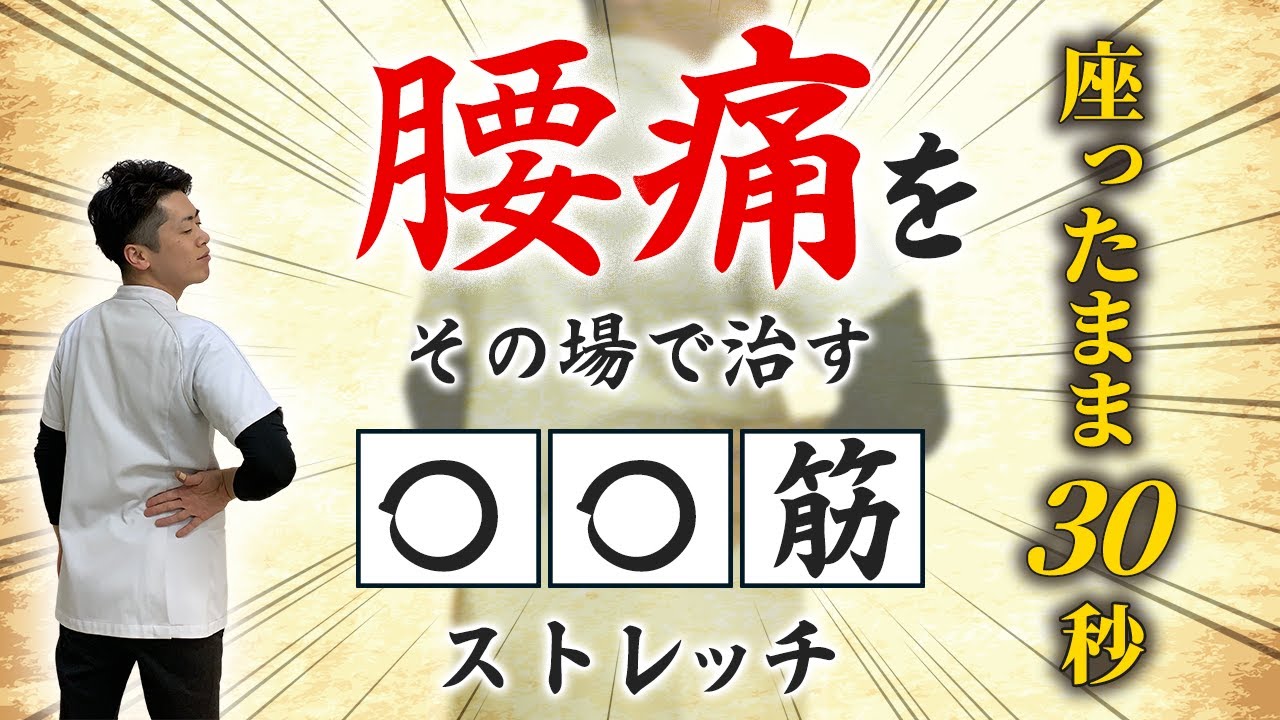 【座ったまま３０秒】腰痛をその場で治す〇〇筋ストレッチ！石川県ハレ接骨院・ハレバランス整体院