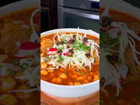 Red Pork Pozole (Pozole Rojo de Puerco) Easy Recipe #shorts