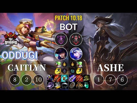 SG OdduGi Caitlyn vs Ashe Bot - KR Patch 10.18