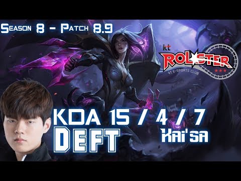 KT Deft KAI'SA vs CAITLYN ADC - Patch 8.9 KR Ranked