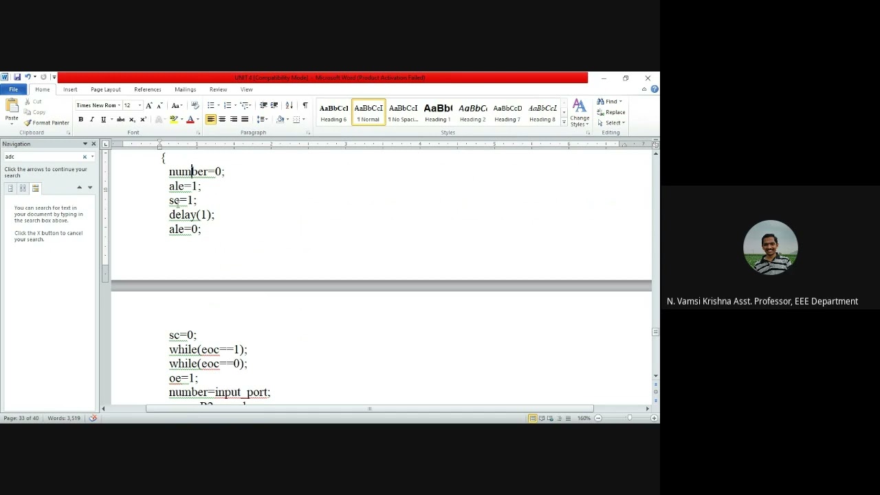 Interfacing ADC0808 with 8051 coding