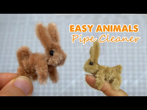 Easy Animals Pipe Cleaner Craft | How to make a Bunny from pipe cleaner Step by step