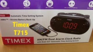Timex Alarm Clock AM FM Dual Radio MP3 Line-in Ready Review Quick Look