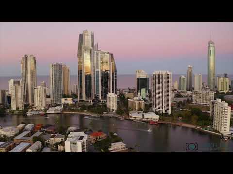 2021 Best Gold Coast Surfers Paradise Nerang River 4K Drone Stock Footage