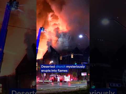 Deserted church mysteriously erupts into flames | DW News