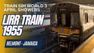 TSW3 April Showers 🌨️:  LIRR Train 1955 | Belmont Park - Jamaica | Long Island Rail Road