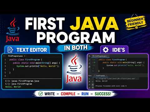 First Java Program Texteditor Ides