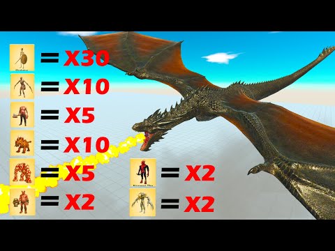 NEW DRAGON 🔥 vs FACTION (INFERNALS) x1 x10 x30 Animal Revolt Battle Simulator🦕