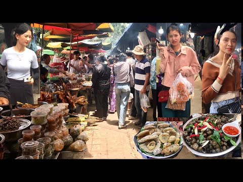 Amazing! Cambodian Countryside Street Food Market Walking Tour @ Oudong Mountain Resort
