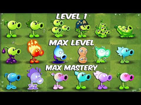 Every PEASHOOTER Level 1 vs MAX Level vs Level 999 PvZ 2 Discovery Plant vs Plant