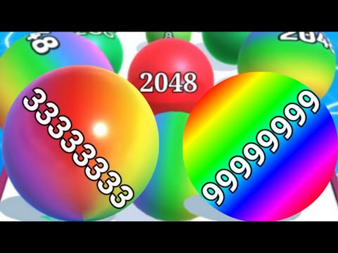 Ball run 2048 ♾️ balls Record Level 🆚 Happy Cubes 2048 Gameplay part 24