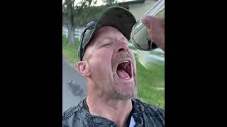 Stone Cold Steve Austin Tries To Drink Beer During Windstorm