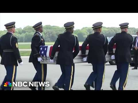 Trump escalates threats on Iran as he attends dignified transfer of fallen soldiers