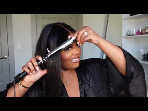 HD Lace Wear Go Glueless Wigs 5x5 Lace Human Hair Wigs With Bangs Straight Body Wave