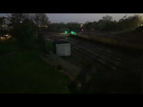 Colas Class 56302 with ballast wagons passes Darlington on Millerhill to Doncaster Yard 21/04/20
