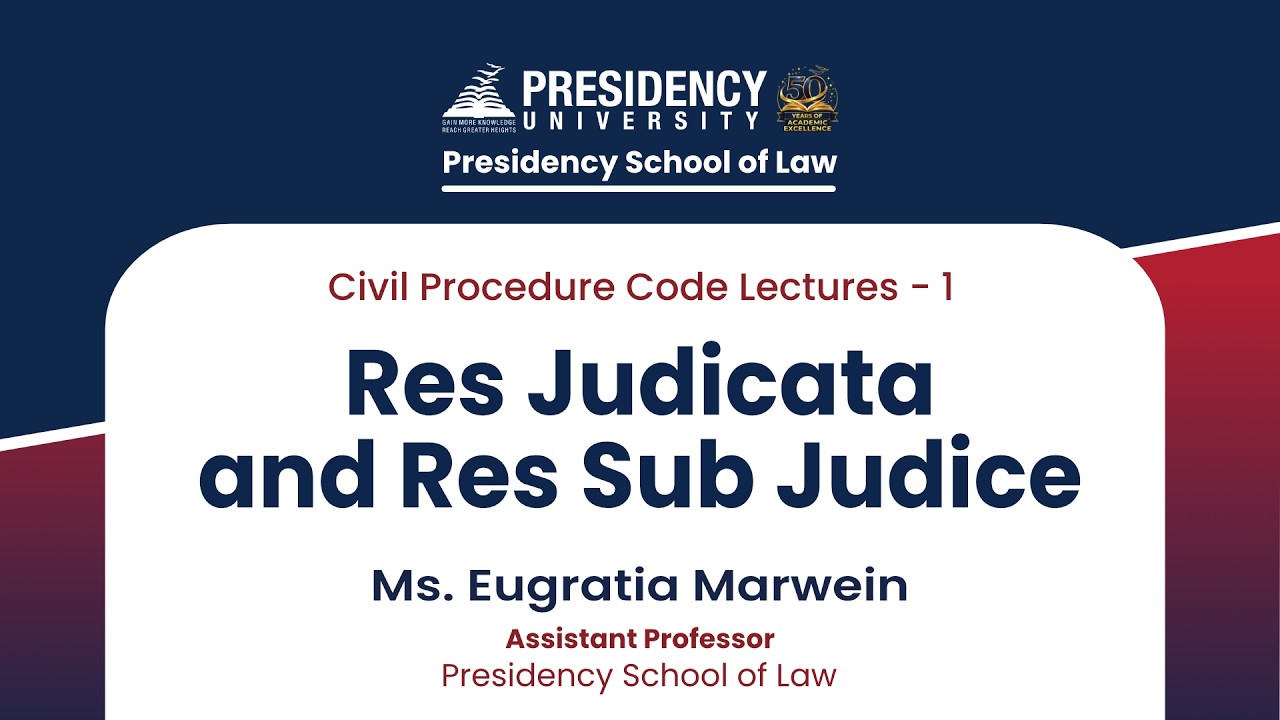 Res Judicata and Res Sub Judice