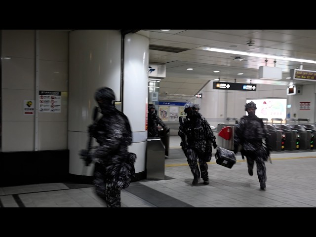 Military police move via Taipei Metro during Han Kuang drill