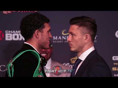 DAVID BENAVIDEZ & RONALD GAVRIL INTENSE FACE OFF AT FINAL PRESS CONFERENCE