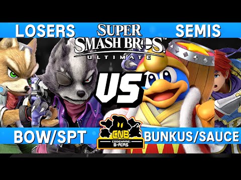Smash Ultimate Tournament Losers Semis - Bow/SPT (Wolf / Fox) vs Bunkus/SAUCE (DDD / Roy) - CNB 191