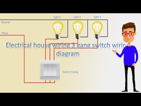 House wiring 3 gang switch wiring diagram | 3 gang switch | switch