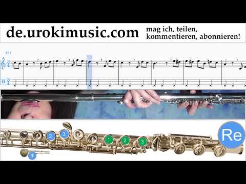 Flötenunterricht Beethoven - Für Elise Noten Lernen Teil#2 um-b995