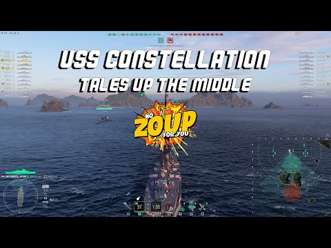 USS Constellation up the Middle of Two Brothers   World of Warships