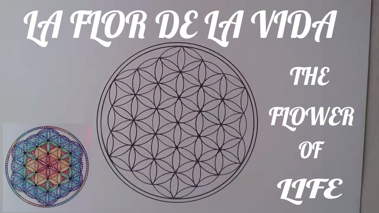 Como dibujar la flor de la vida/ The flower of life. Subtitle. English - Spanish